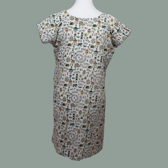 White Printed Cotton Kurta for Everyday Wear | Muvvas Boutique - Picture 8 of 9